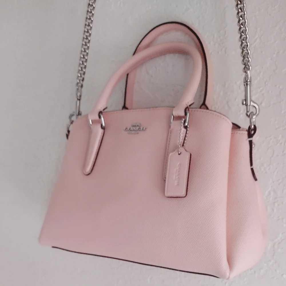 Coach Mini Sage Carryall Light Pink Satchel with Chain Strap - Picture 3 of 13